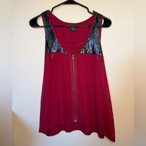 Daytrip Burgundy and Black Sequin Tank Top